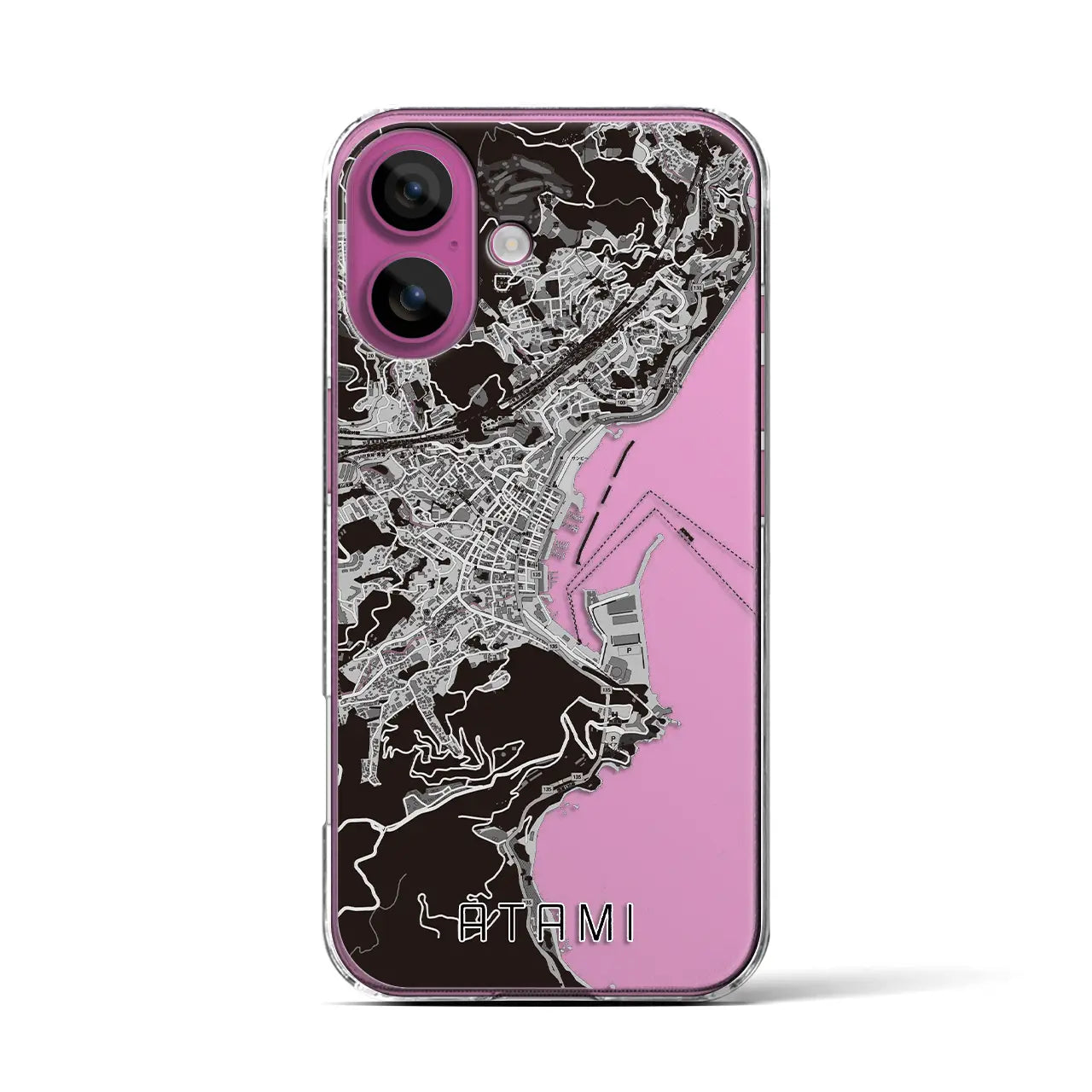 【熱海（静岡県）】地図柄iPhoneケース（クリアタイプ）