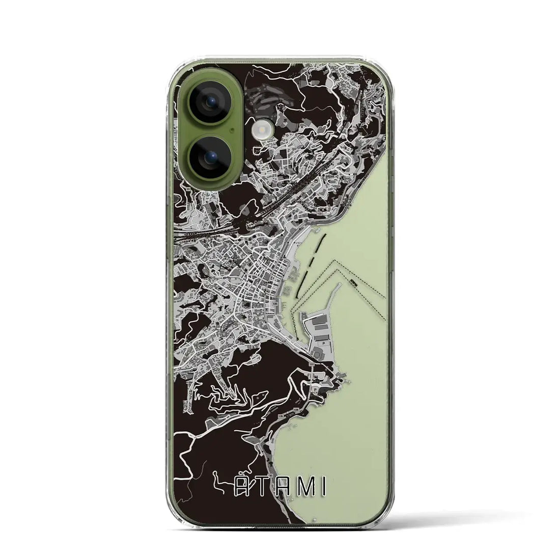 【熱海（静岡県）】地図柄iPhoneケース（クリアタイプ）モノトーン・iPhone 17 Pro Max 用