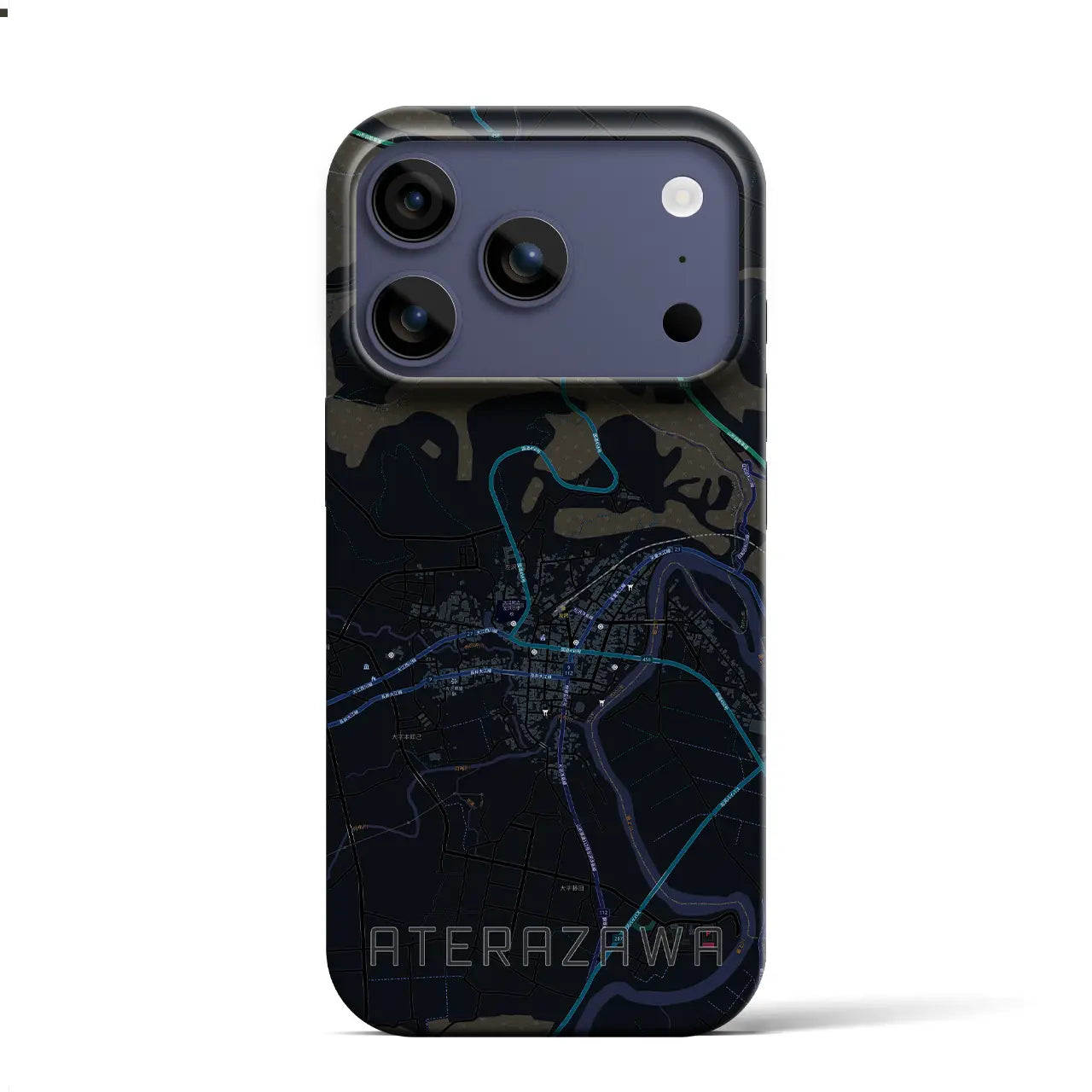 【左沢（山形県）】地図柄iPhoneケース（バックカバータイプ）