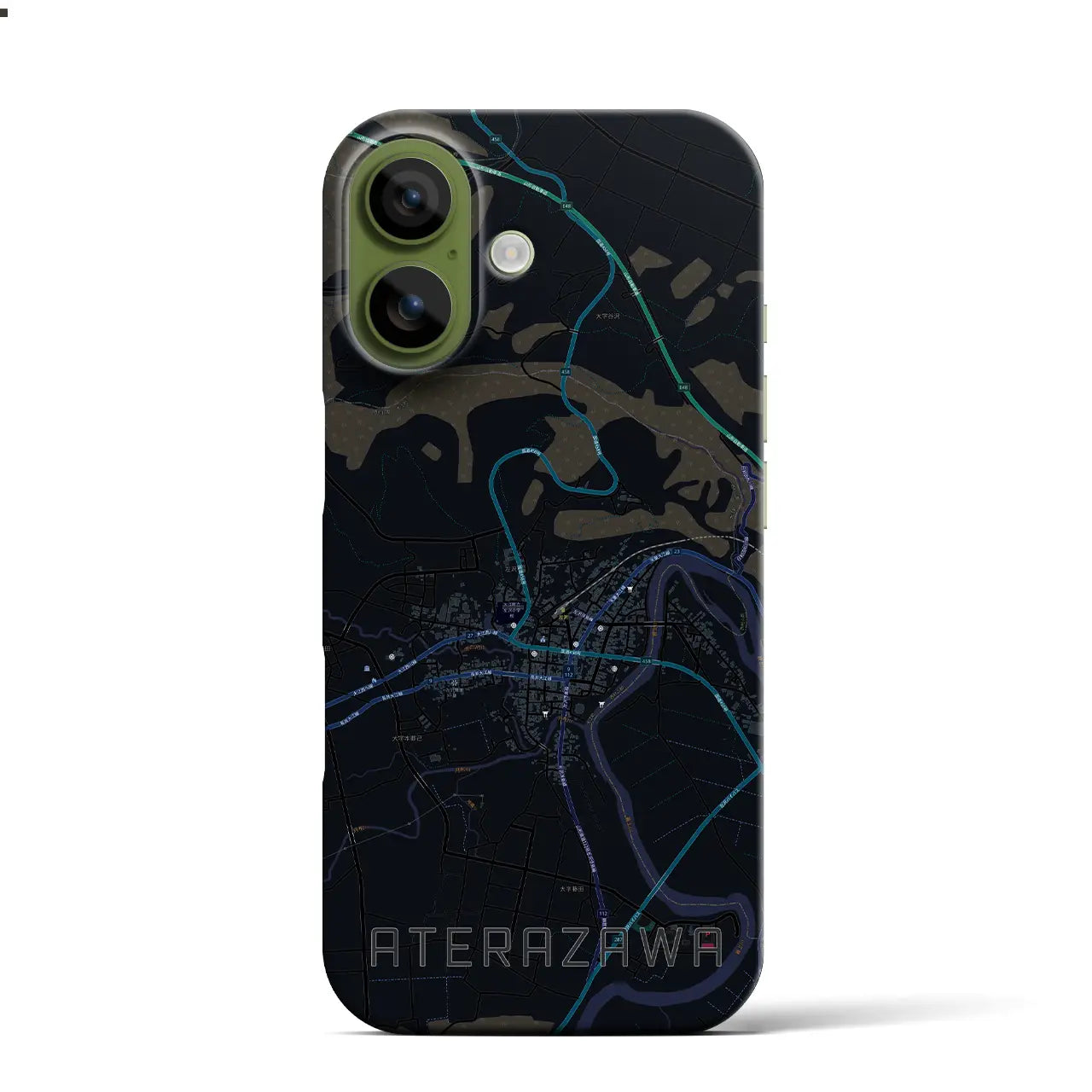 【左沢（山形県）】地図柄iPhoneケース（バックカバータイプ）