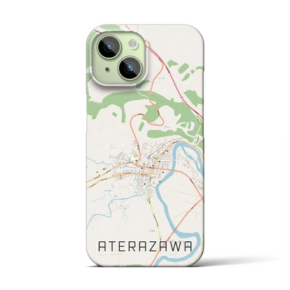 【左沢（山形県）】地図柄iPhoneケース（バックカバータイプ）