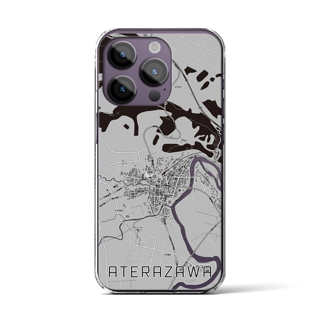 【左沢（山形県）】地図柄iPhoneケース（クリアタイプ）