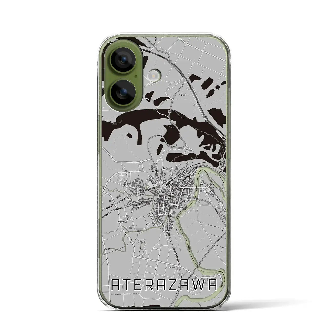 【左沢（山形県）】地図柄iPhoneケース（クリアタイプ）