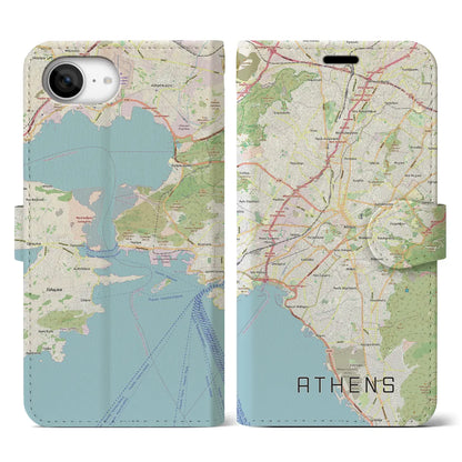 【アテネ（ギリシャ）】地図柄iPhoneケース（手帳タイプ）