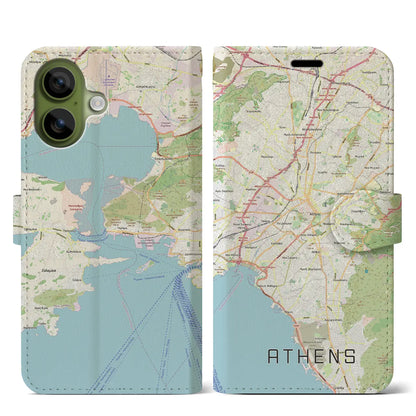 【アテネ（ギリシャ）】地図柄iPhoneケース（手帳タイプ）