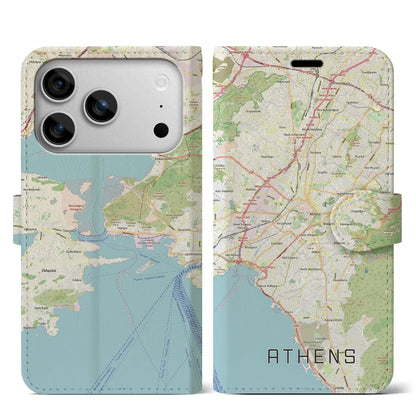 【アテネ（ギリシャ）】地図柄iPhoneケース（手帳タイプ）