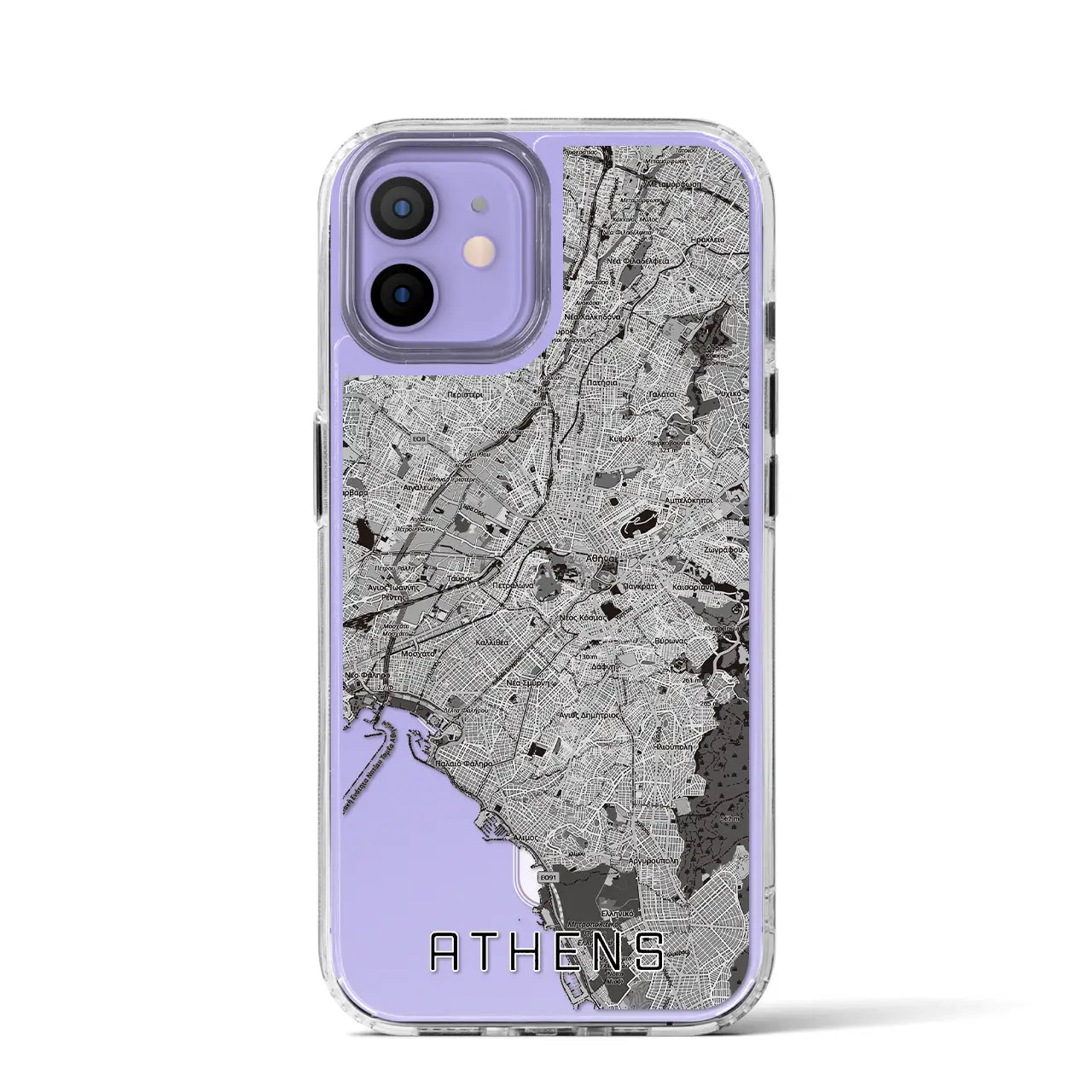 【アテネ（ギリシャ）】地図柄iPhoneケース（MagSafeタイプ）