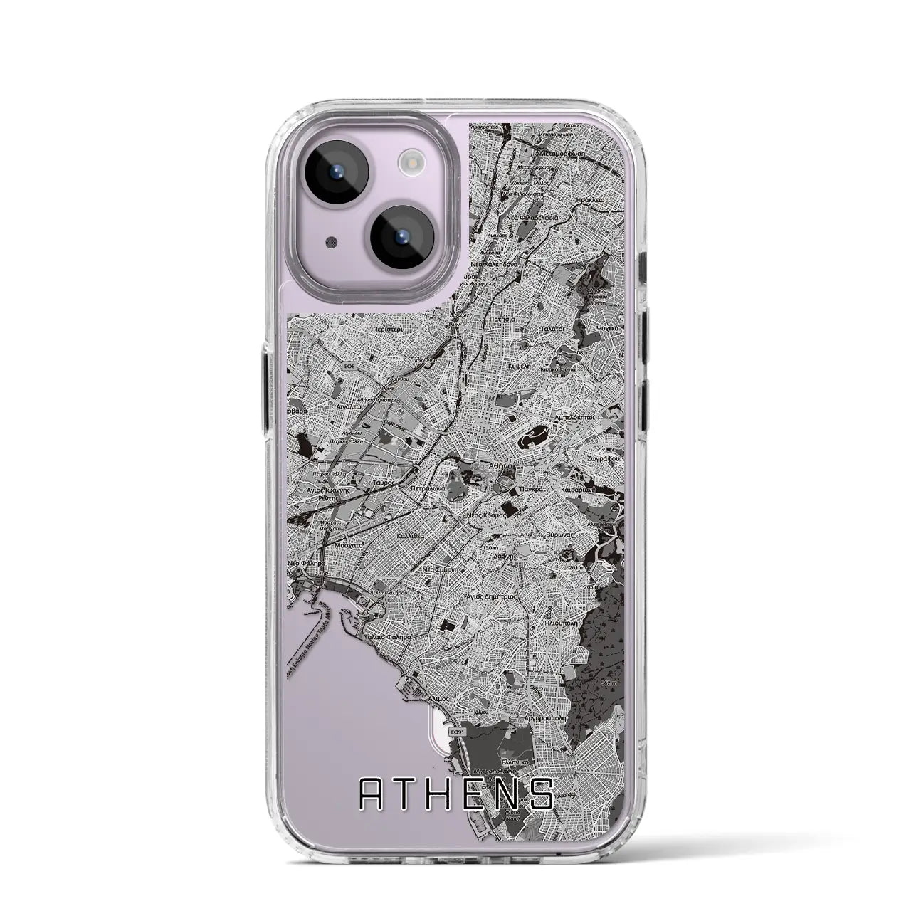 【アテネ（ギリシャ）】地図柄iPhoneケース（MagSafeタイプ）