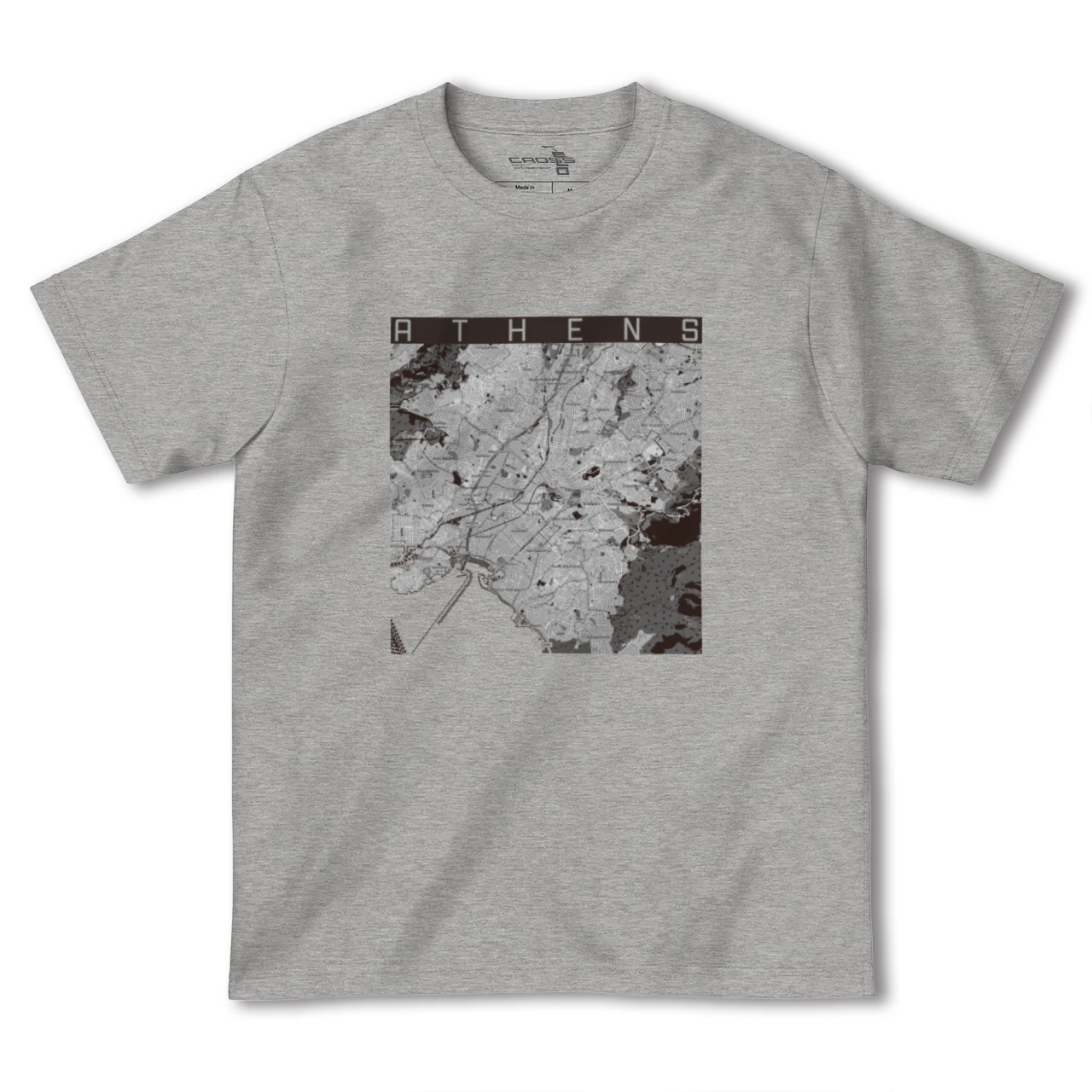 【アテネ（ギリシャ）】地図柄ヘビーウェイトTシャツ