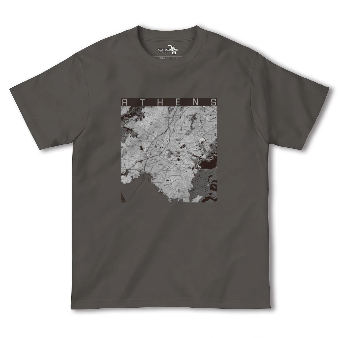 【アテネ（ギリシャ）】地図柄ヘビーウェイトTシャツ