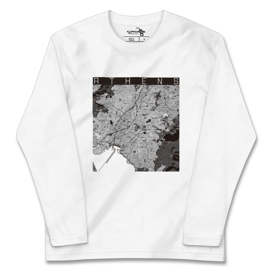 【アテネ(ギリシャ)】地図柄ロングスリーブTシャツ