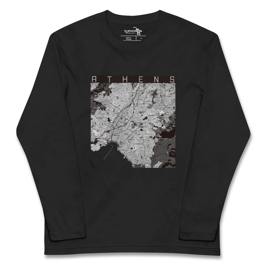 【アテネ(ギリシャ)】地図柄ロングスリーブTシャツ