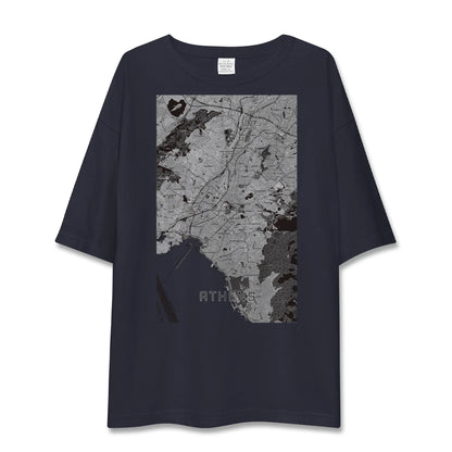 【アテネ（ギリシャ）】地図柄ビッグシルエットTシャツ