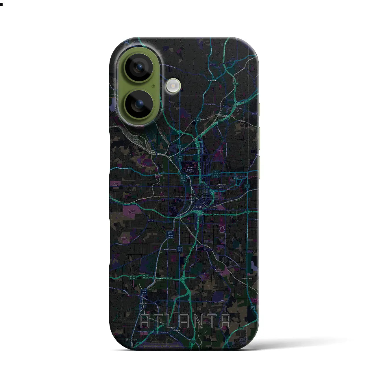 【アトランタ（アメリカ）】地図柄iPhoneケース（バックカバータイプ）