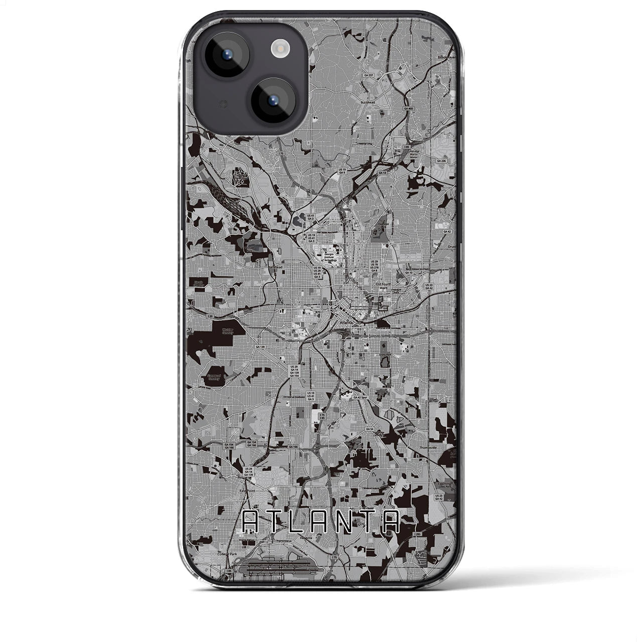 【アトランタ（アメリカ）】地図柄iPhoneケース（クリアタイプ）