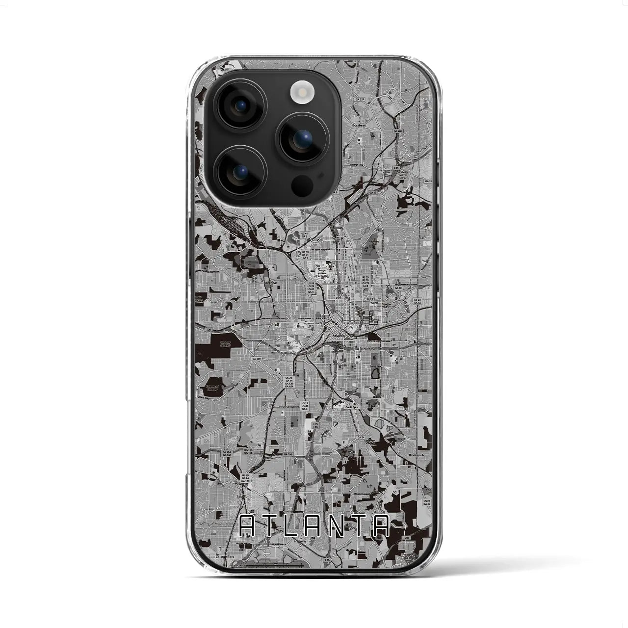 【アトランタ（アメリカ）】地図柄iPhoneケース（クリアタイプ）