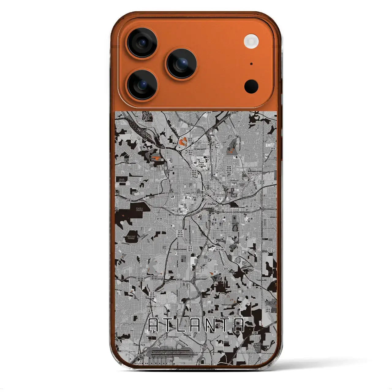 【アトランタ（アメリカ）】地図柄iPhoneケース（クリアタイプ）