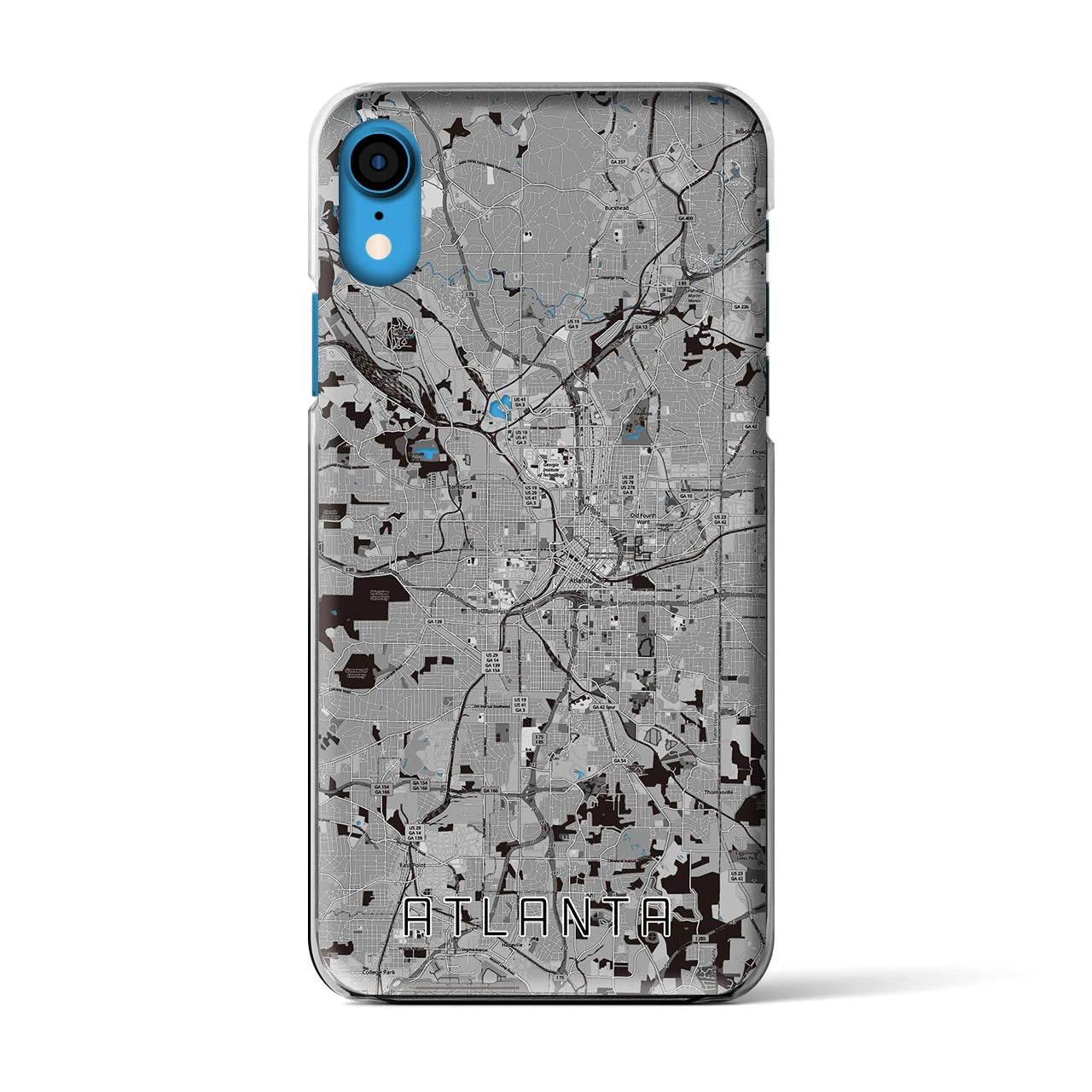 【アトランタ（アメリカ）】地図柄iPhoneケース（クリアタイプ）