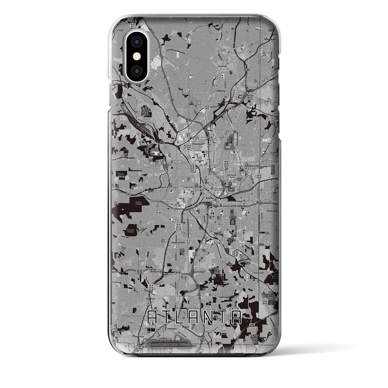 【アトランタ（アメリカ）】地図柄iPhoneケース（クリアタイプ）