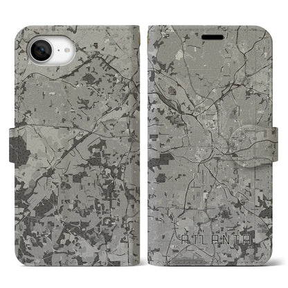 【アトランタ（アメリカ）】地図柄iPhoneケース（手帳タイプ）