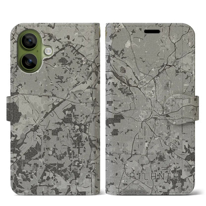 【アトランタ（アメリカ）】地図柄iPhoneケース（手帳タイプ）