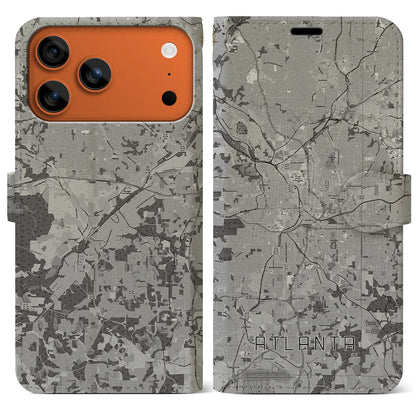 【アトランタ（アメリカ）】地図柄iPhoneケース（手帳タイプ）