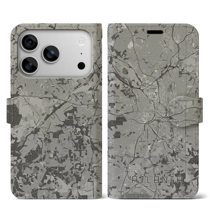 【アトランタ（アメリカ）】地図柄iPhoneケース（手帳タイプ）