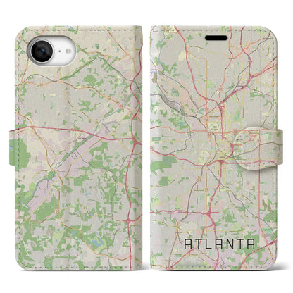 【アトランタ（アメリカ）】地図柄iPhoneケース（手帳タイプ）