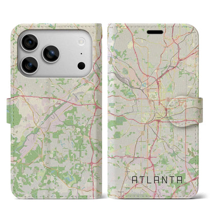 【アトランタ（アメリカ）】地図柄iPhoneケース（手帳タイプ）