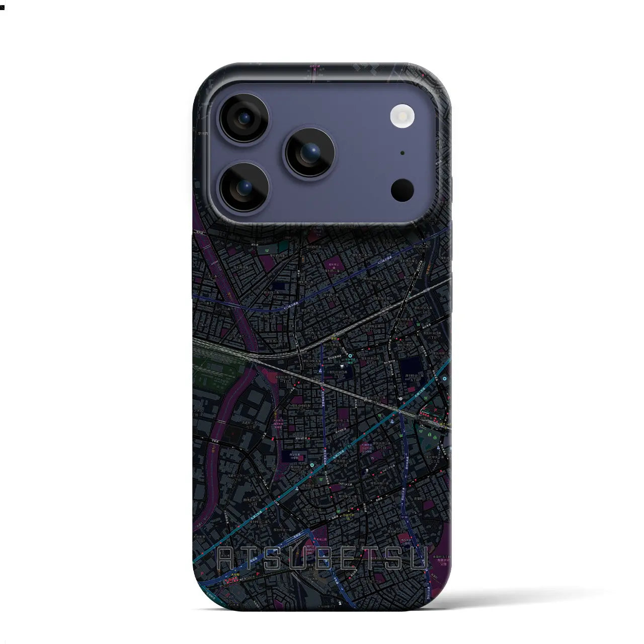 【厚別（北海道）】地図柄iPhoneケース（バックカバータイプ）