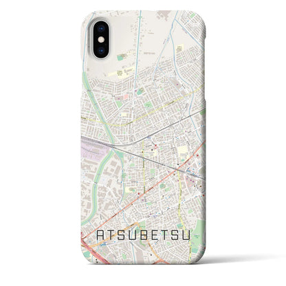 【厚別（北海道）】地図柄iPhoneケース（バックカバータイプ）