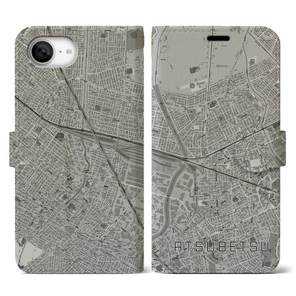 【厚別（北海道）】地図柄iPhoneケース（手帳タイプ）