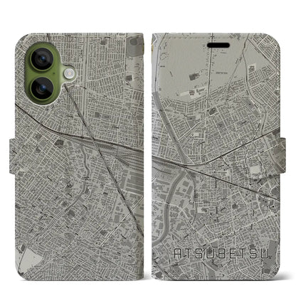 【厚別（北海道）】地図柄iPhoneケース（手帳タイプ）