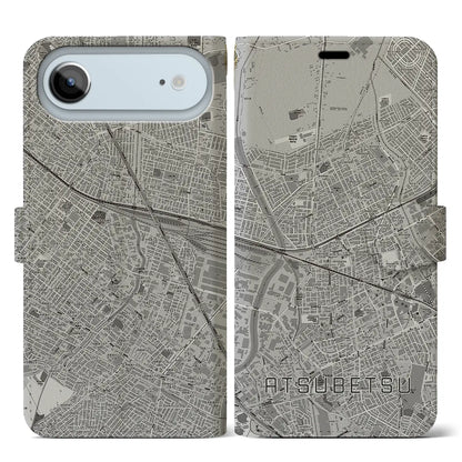 【厚別（北海道）】地図柄iPhoneケース（手帳タイプ）