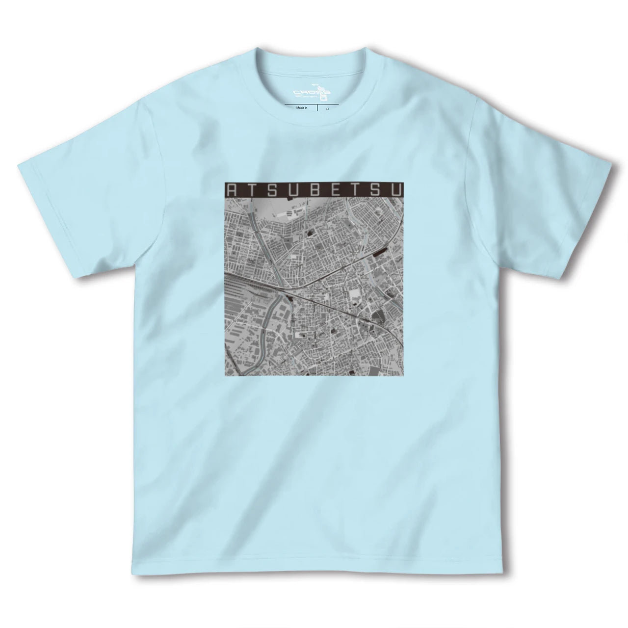 【厚別（北海道）】地図柄ヘビーウェイトTシャツ
