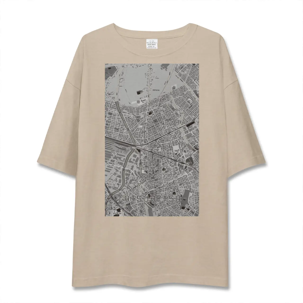 【厚別（北海道）】地図柄ビッグシルエットTシャツ