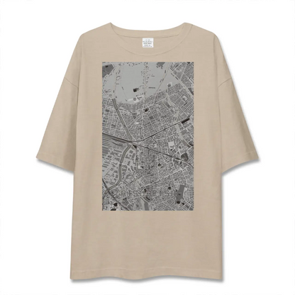 【厚別（北海道）】地図柄ビッグシルエットTシャツ