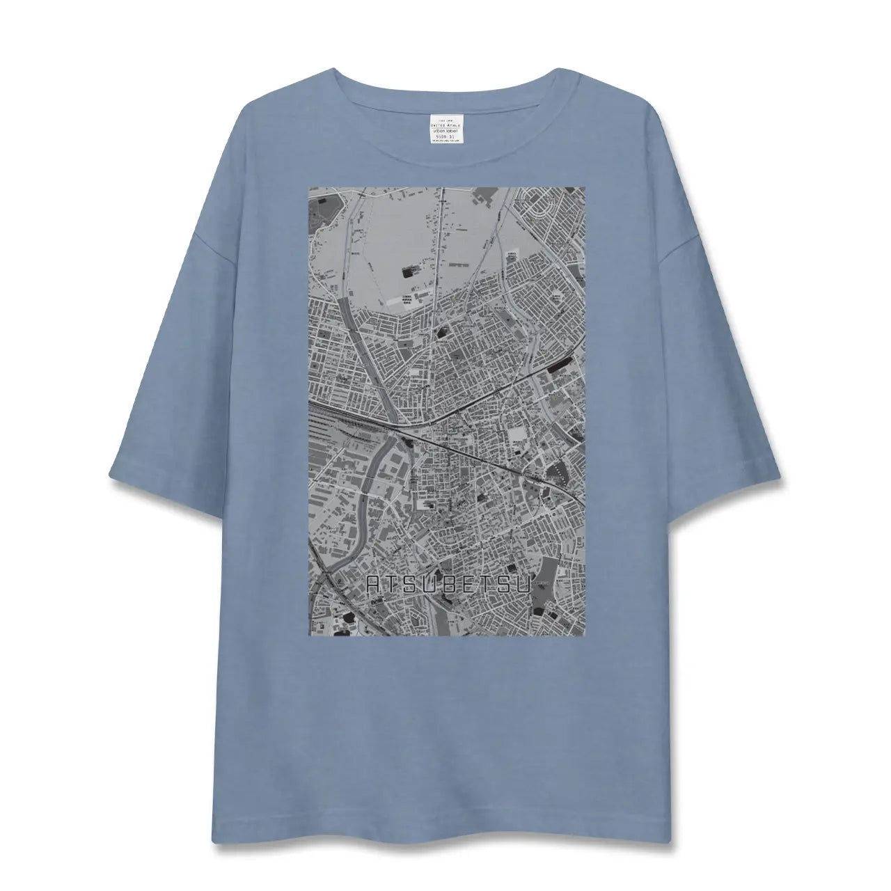 【厚別（北海道）】地図柄ビッグシルエットTシャツ