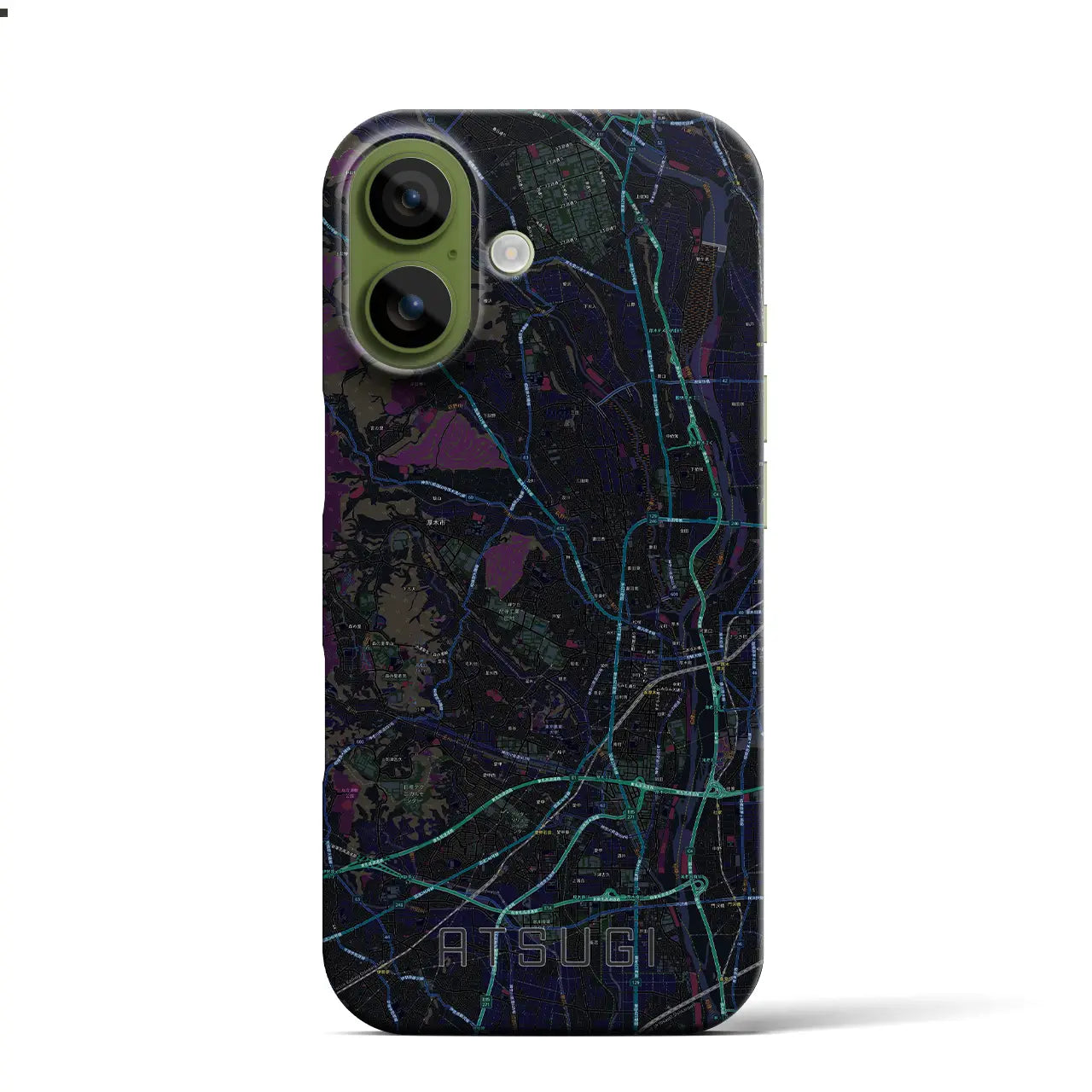 【厚木（神奈川県）】地図柄iPhoneケース（バックカバータイプ）