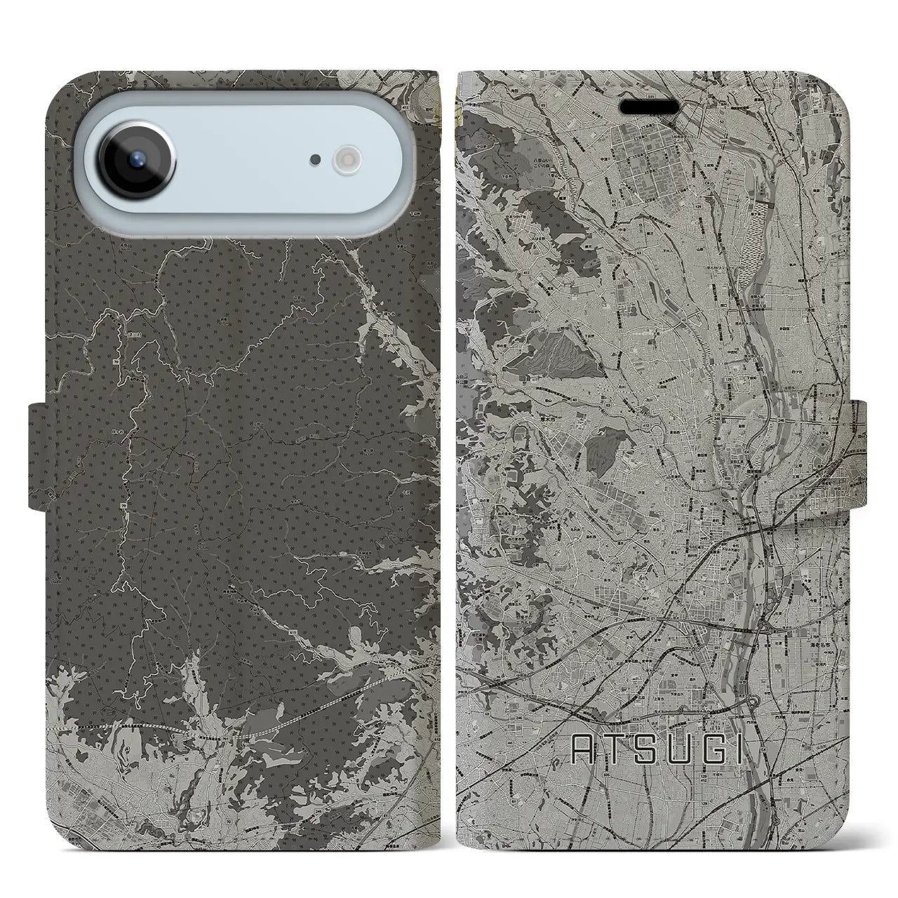 【厚木（神奈川県）】地図柄iPhoneケース（手帳タイプ）