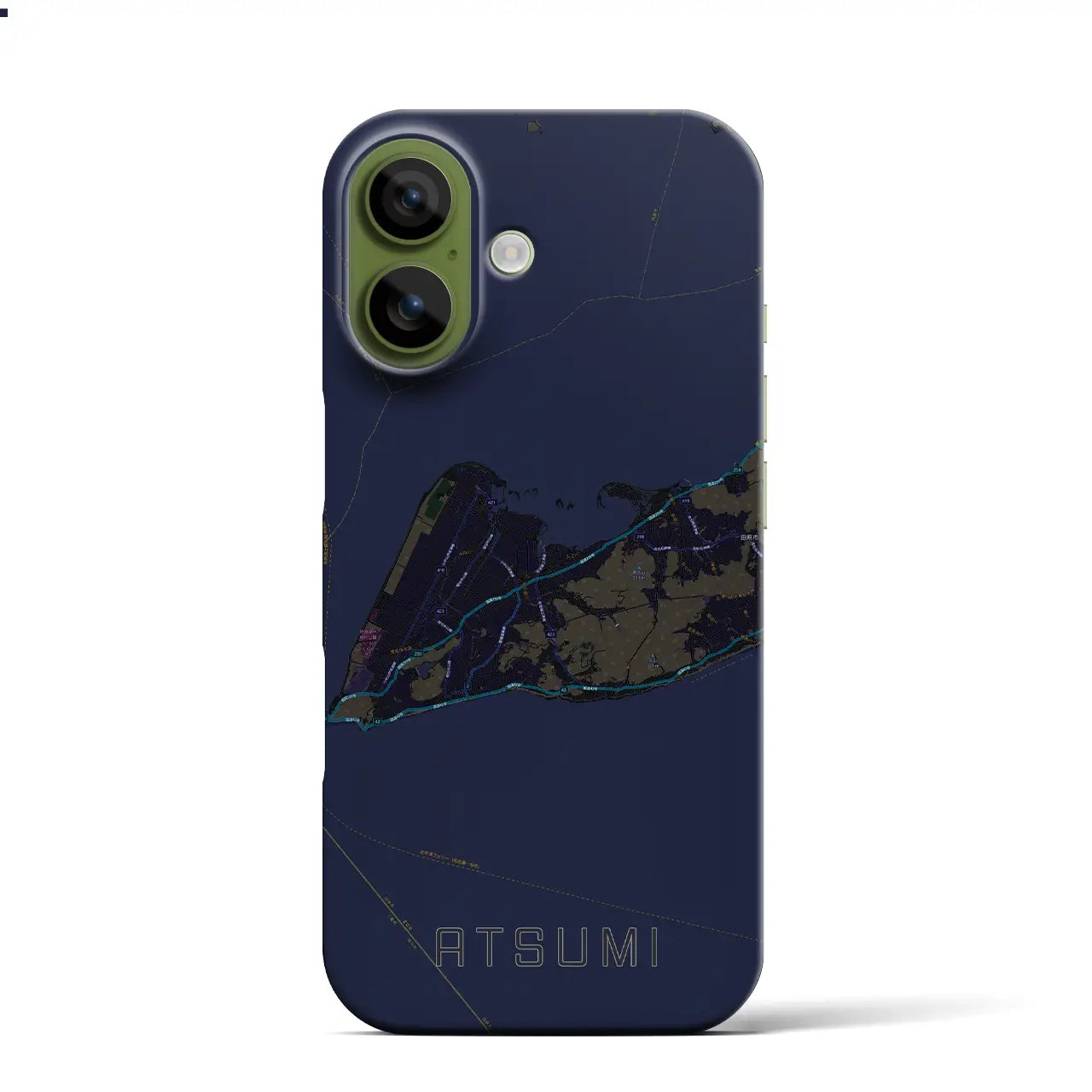 【渥美（愛知県）】地図柄iPhoneケース（バックカバータイプ）