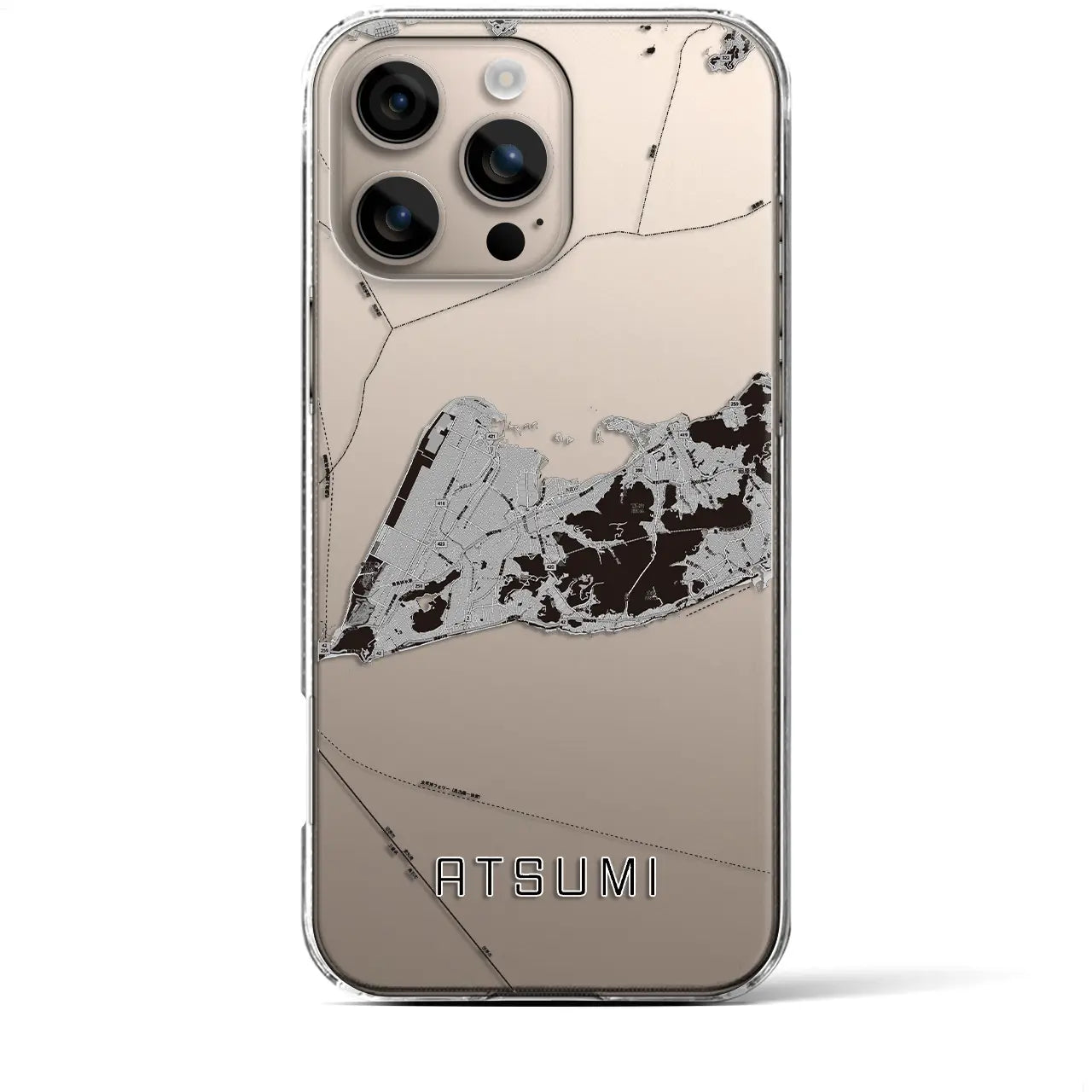 【渥美（愛知県）】地図柄iPhoneケース（クリアタイプ）