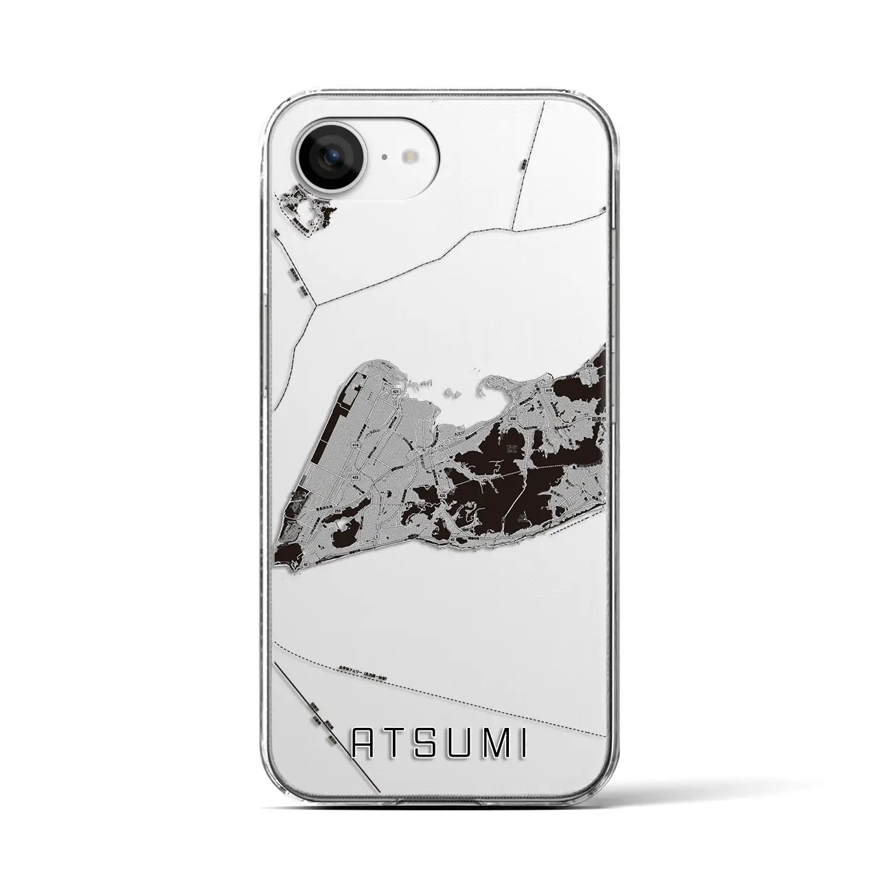 【渥美（愛知県）】地図柄iPhoneケース（クリアタイプ）