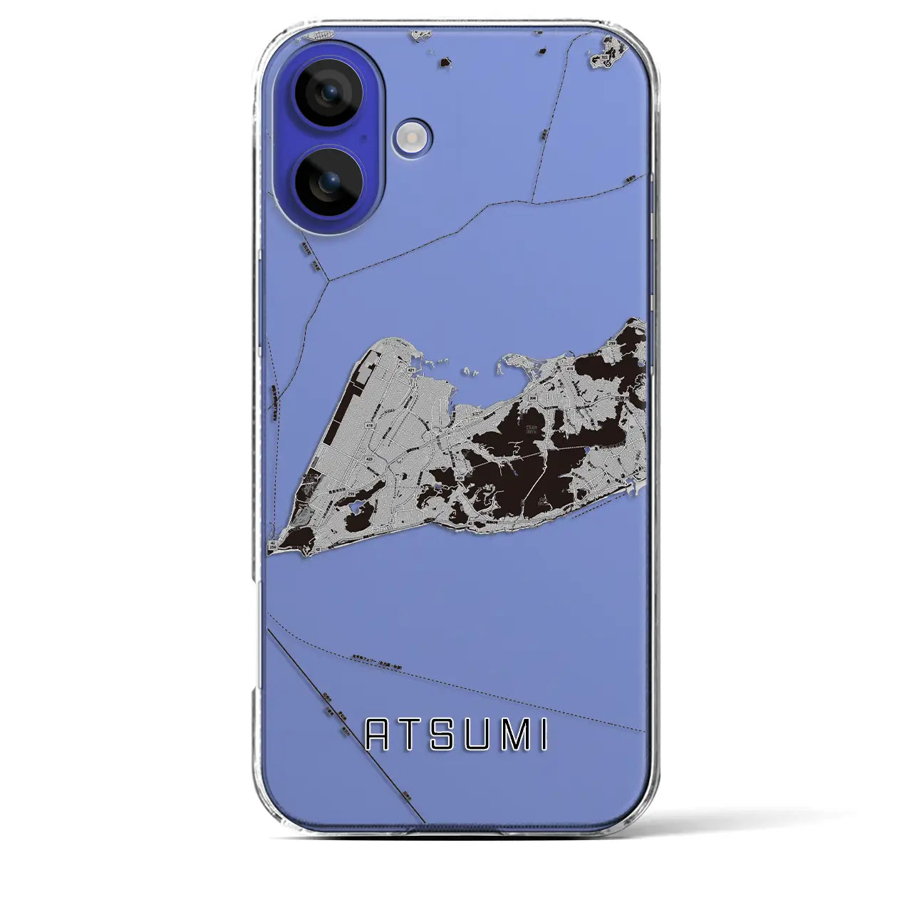 【渥美（愛知県）】地図柄iPhoneケース（クリアタイプ）