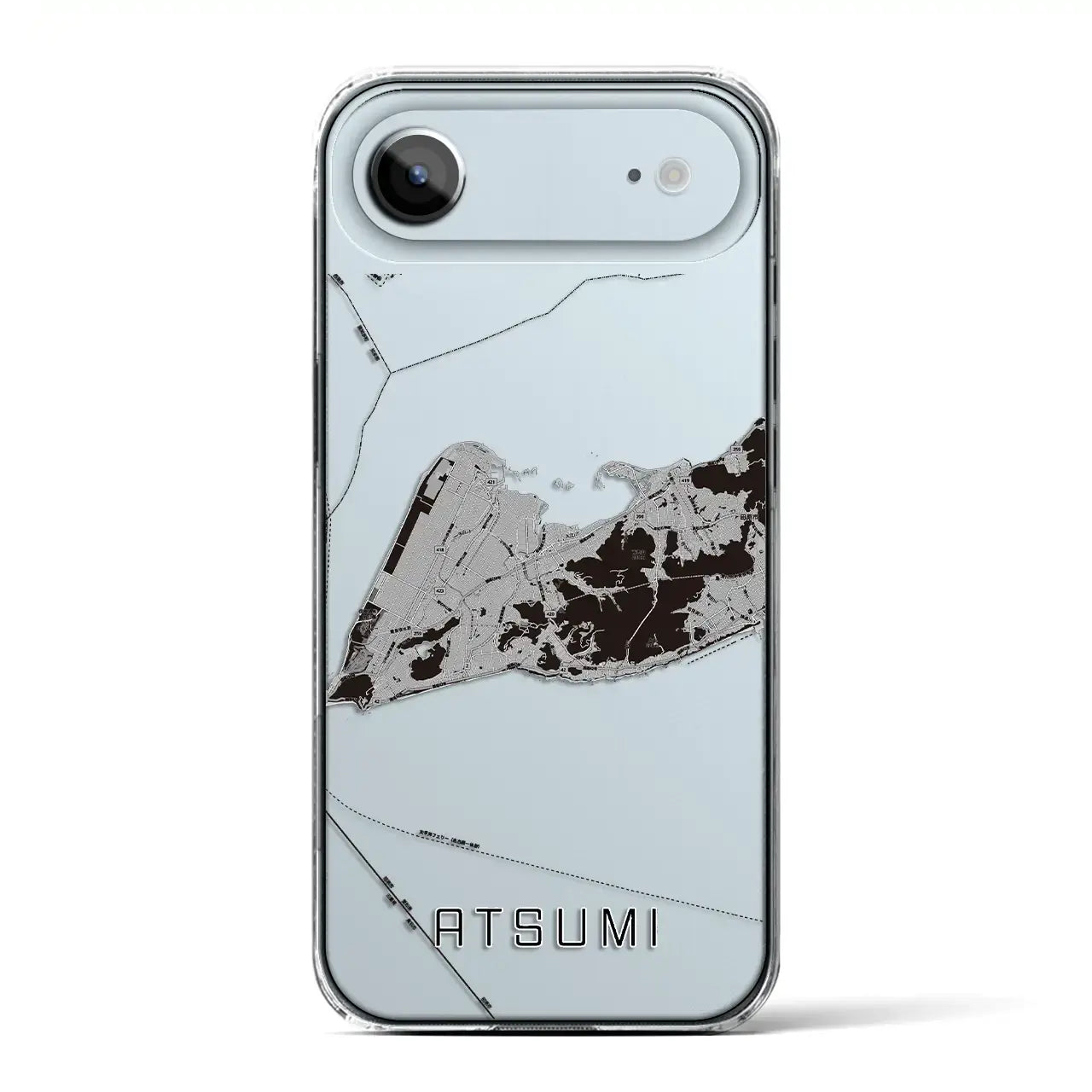 【渥美（愛知県）】地図柄iPhoneケース（クリアタイプ）