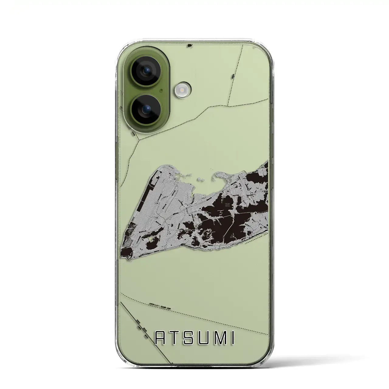 【渥美（愛知県）】地図柄iPhoneケース（クリアタイプ）