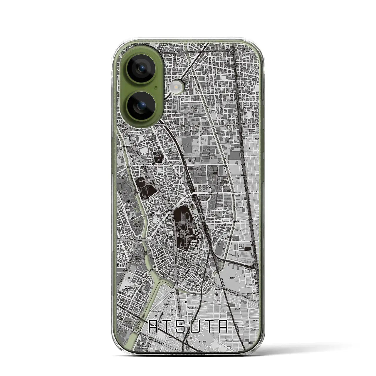 【熱田（愛知県）】地図柄iPhoneケース（クリアタイプ）