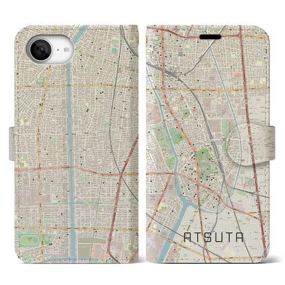 【熱田（愛知県）】地図柄iPhoneケース（手帳タイプ）