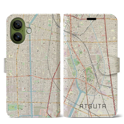 【熱田（愛知県）】地図柄iPhoneケース（手帳タイプ）