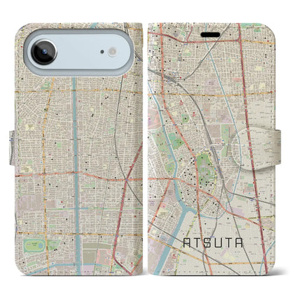 【熱田（愛知県）】地図柄iPhoneケース（手帳タイプ）